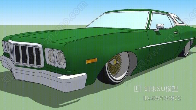 1976年的福特老爷车低腰SU模型下载【ID:435136972】