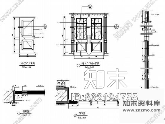 图块/节点酒吧室内大门详图cad施工图下载【ID:832194755】