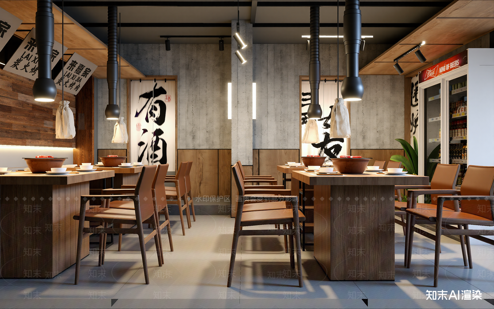 日式火锅店3D模型下载【ID:1214159292】