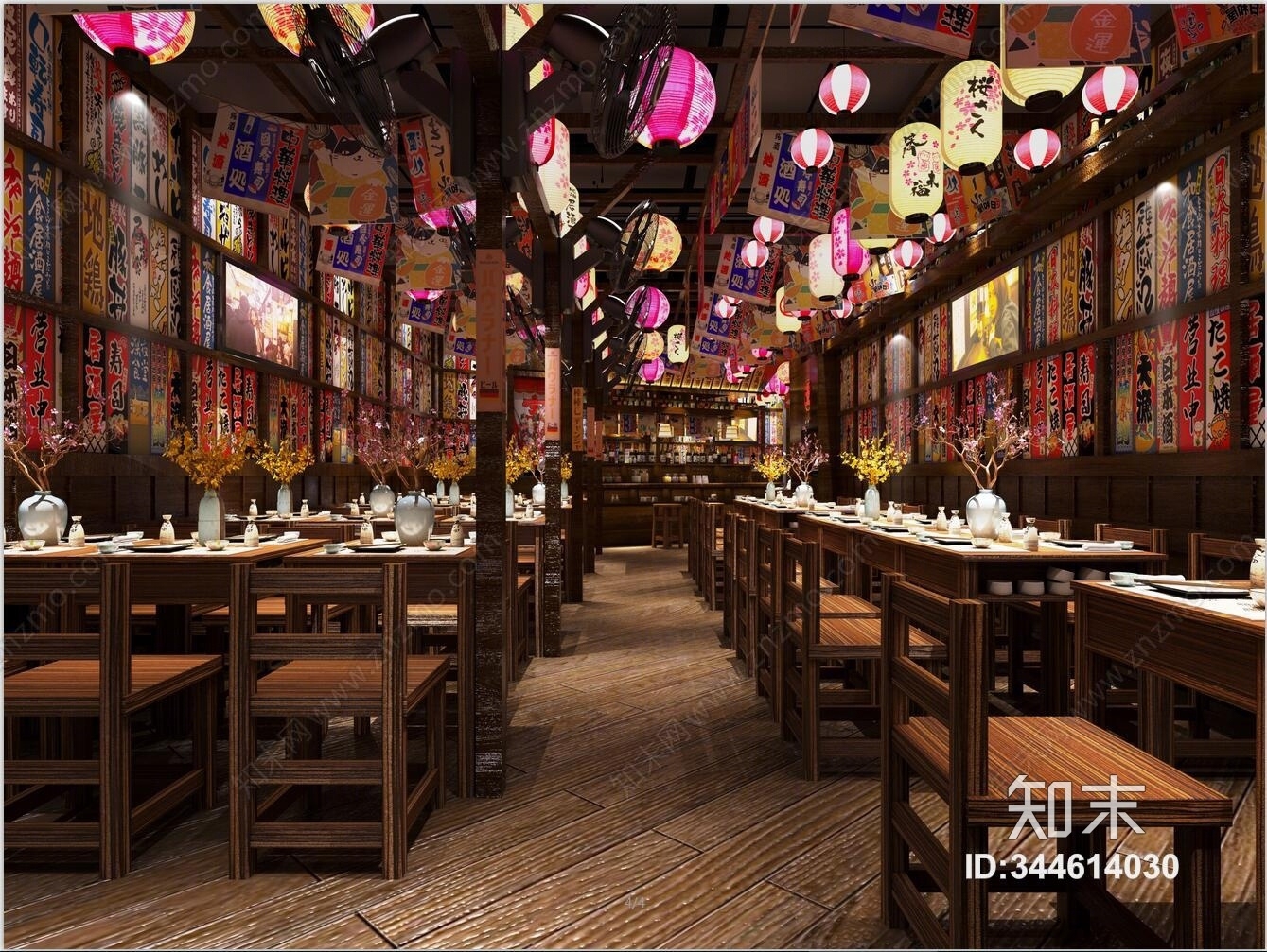 日式酒吧餐厅3D模型下载【ID:344614030】