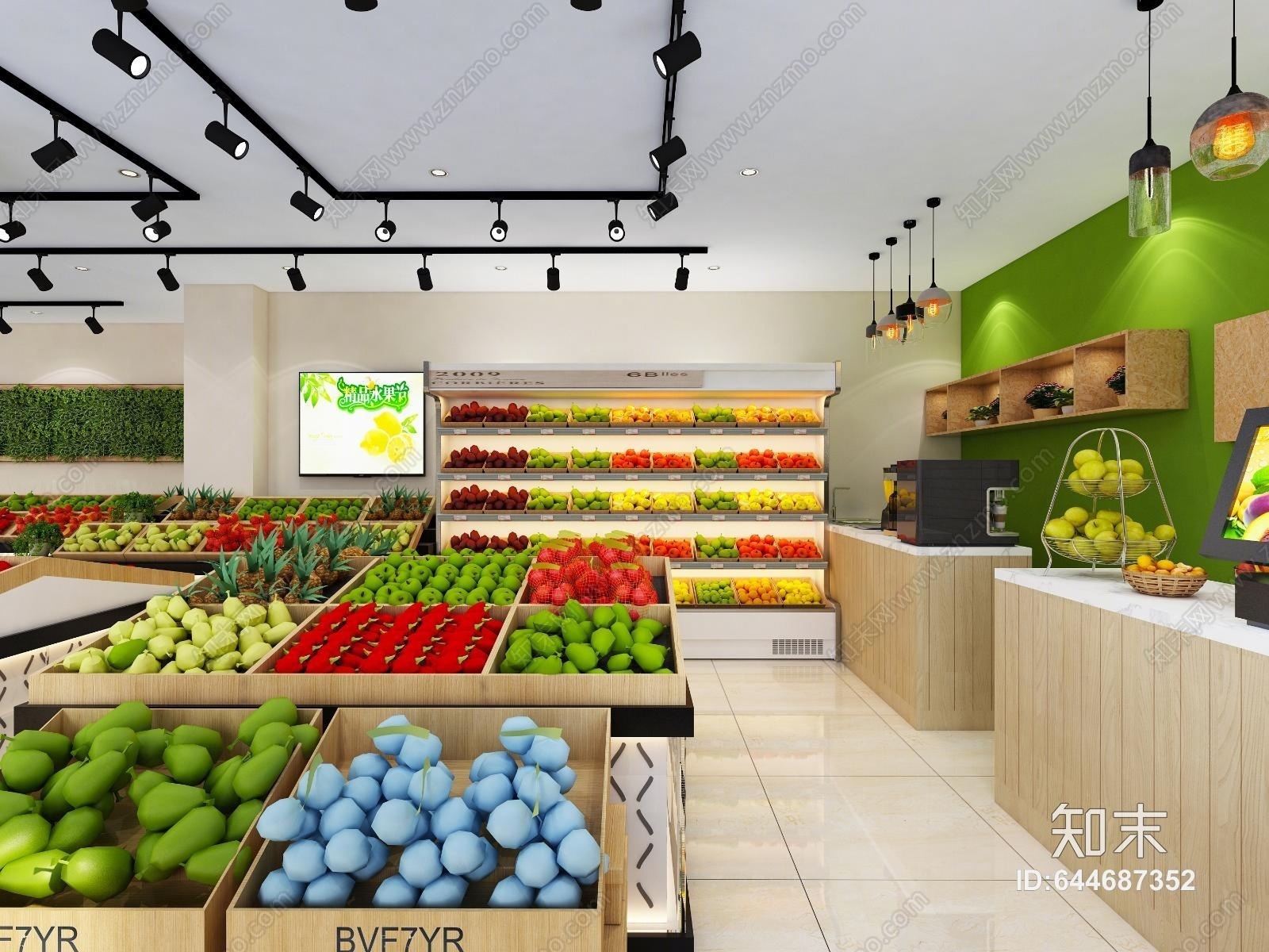 现代水果店3D模型下载【ID:644687352】