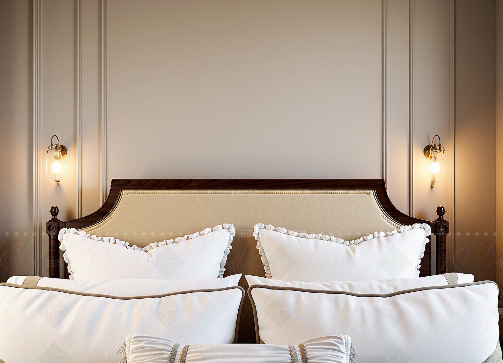 美式酒店客房3D模型下载【ID:1214965505】