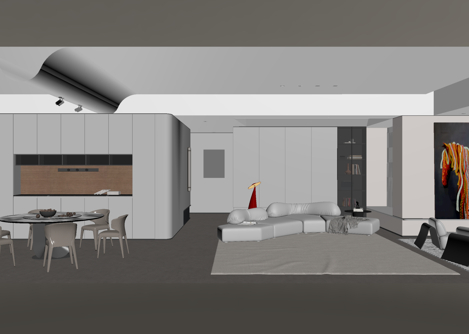现代客餐厅3D模型下载【ID:1215062547】