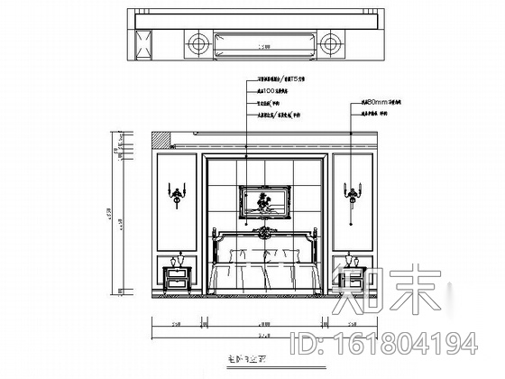 花园洋房区精品美式风格三居室装修施工图（含效果）cad施工图下载【ID:161804194】