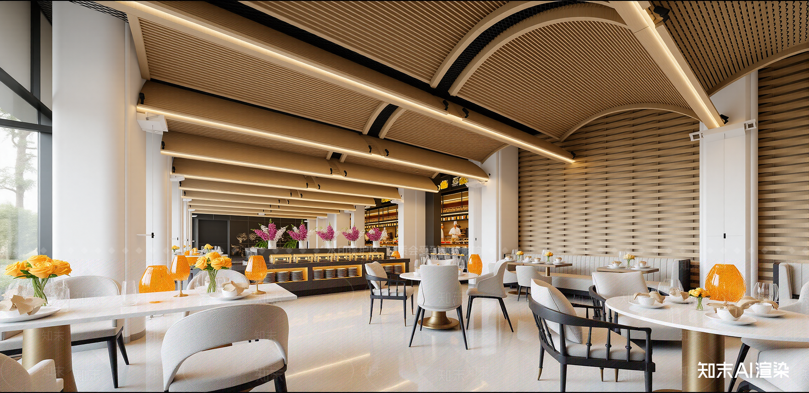 酒店餐厅SU模型下载【ID:1215983388】