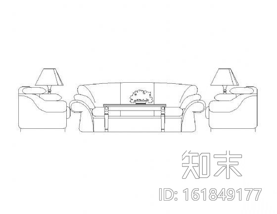 各式沙发立面图块集施工图下载【ID:161849177】