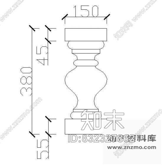 图块/节点西式栏杆柱cad施工图下载【ID:832327862】