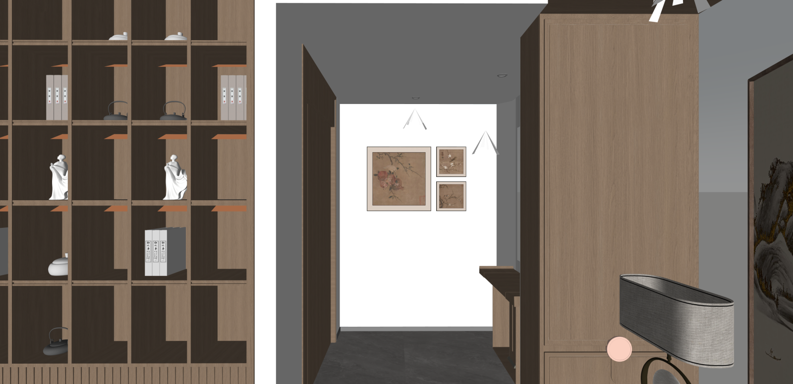 新中式其他办公区域SU模型下载【ID:1216073643】
