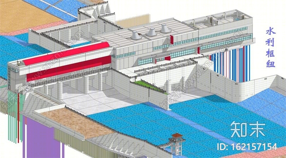 水利工程枢纽SU模型下载【ID:162157154】