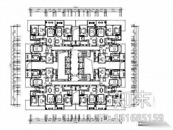 [深圳]某现代精装国际公寓偶数层户型室内竣工图cad施工图下载【ID:161685159】