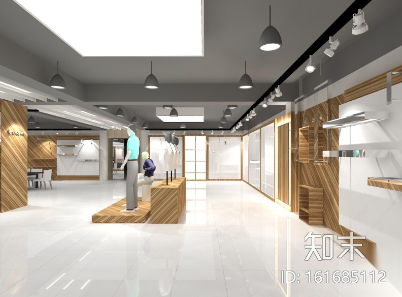 1038平米服装展厅设计施工图（附效果图）cad施工图下载【ID:161685112】