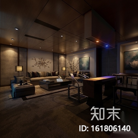 [河北]雅致现代珠宝会所室内装修施工图（含效果）cad施工图下载【ID:161806140】