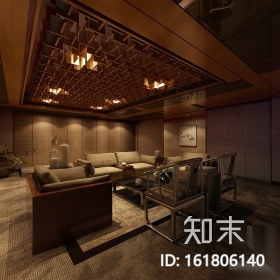 [河北]雅致现代珠宝会所室内装修施工图（含效果）cad施工图下载【ID:161806140】
