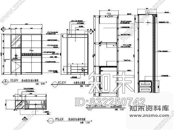 图块/节点客房衣柜及茶水柜详图cad施工图下载【ID:832250742】