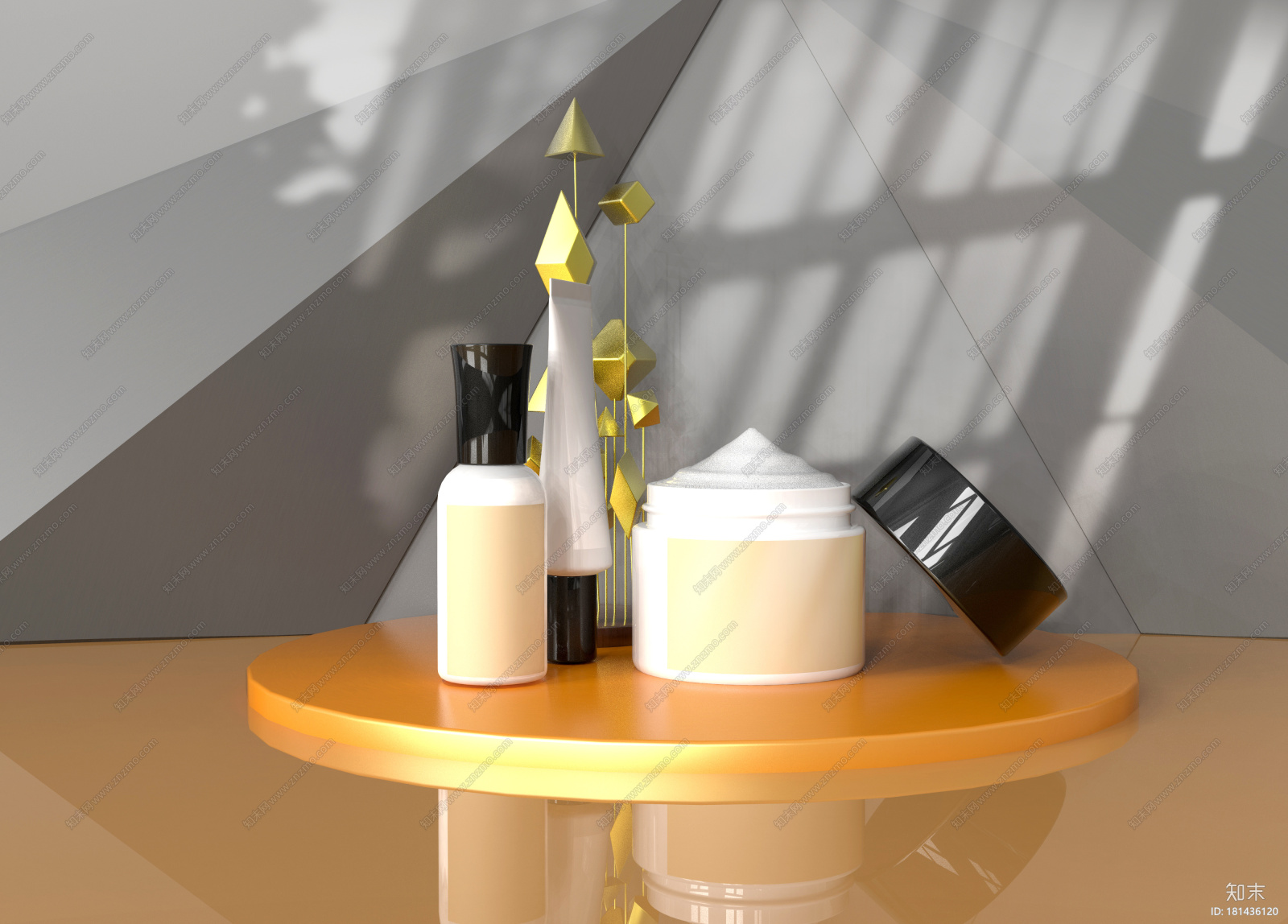 简约化妆品护肤品CG模型下载【ID:181436120】