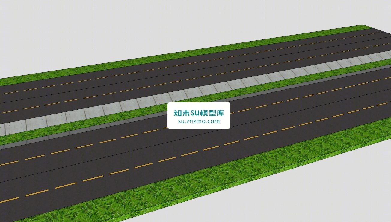 笔直的公路模型SU模型下载【ID:148486119】