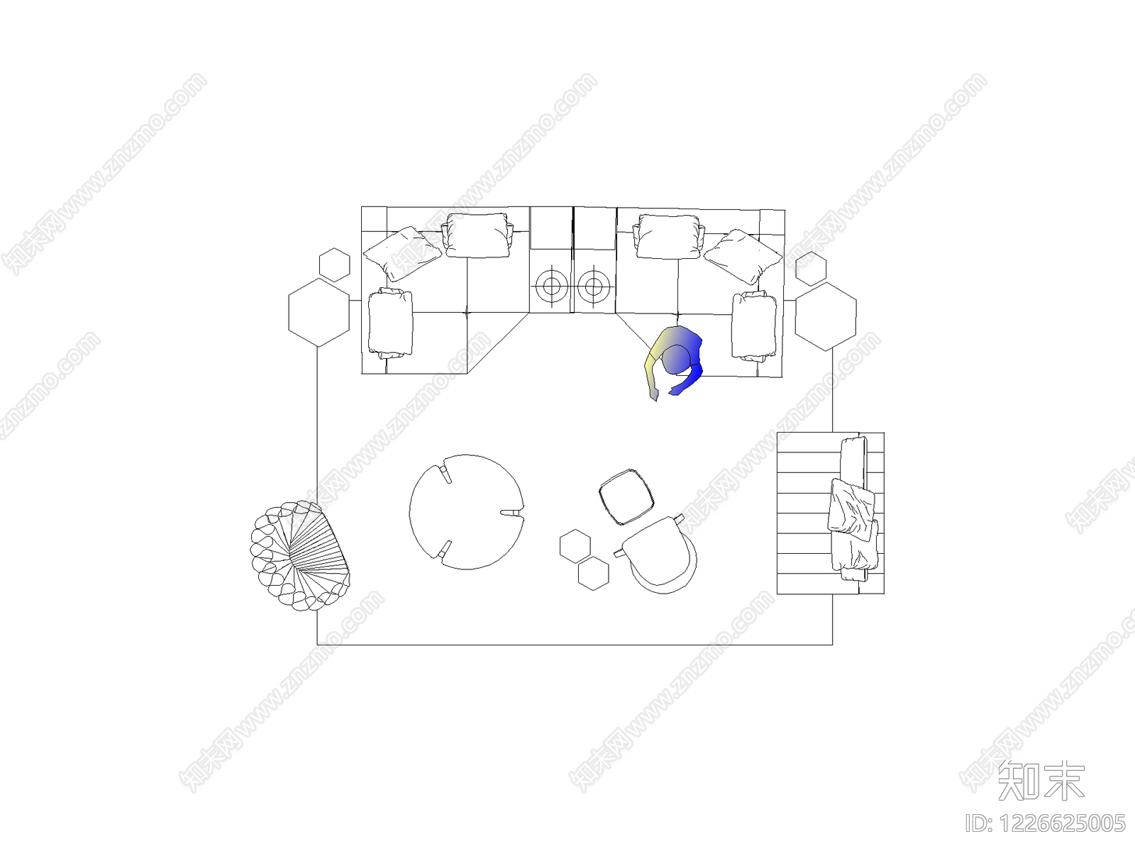 现代,意式沙发CAD图纸
