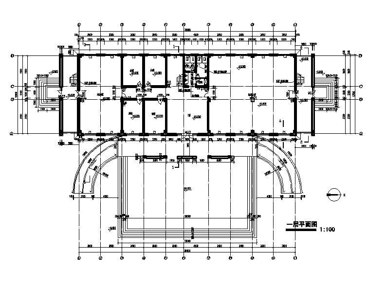 [宁夏]三层坡屋顶石材幕墙综合性办公楼建筑施工图（全...施工图下载【ID:151408174】