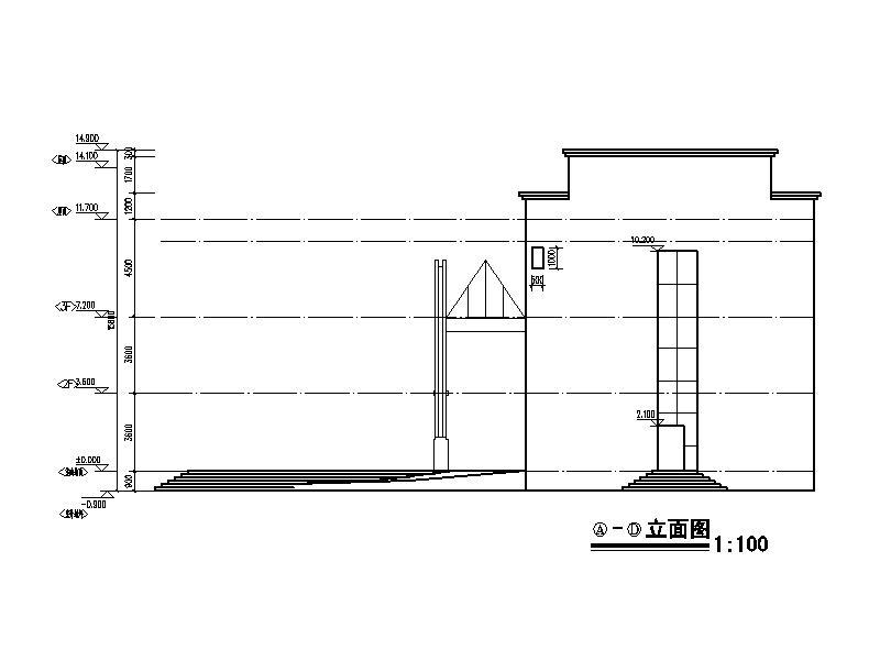 [宁夏]三层坡屋顶石材幕墙综合性办公楼建筑施工图（全...施工图下载【ID:151408174】