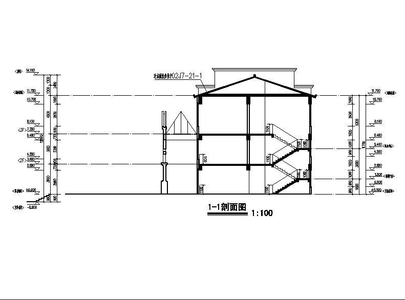 [宁夏]三层坡屋顶石材幕墙综合性办公楼建筑施工图（全...施工图下载【ID:151408174】