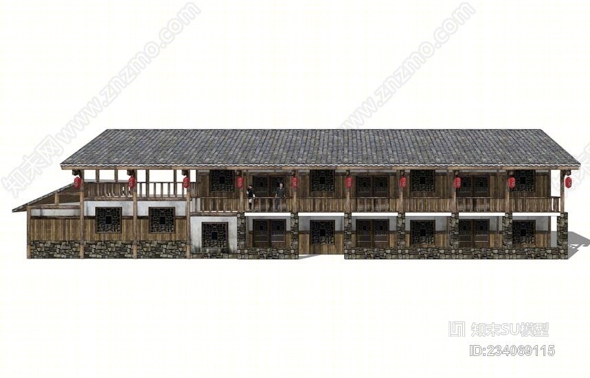 川南民居SU模型下载【ID:234069115】