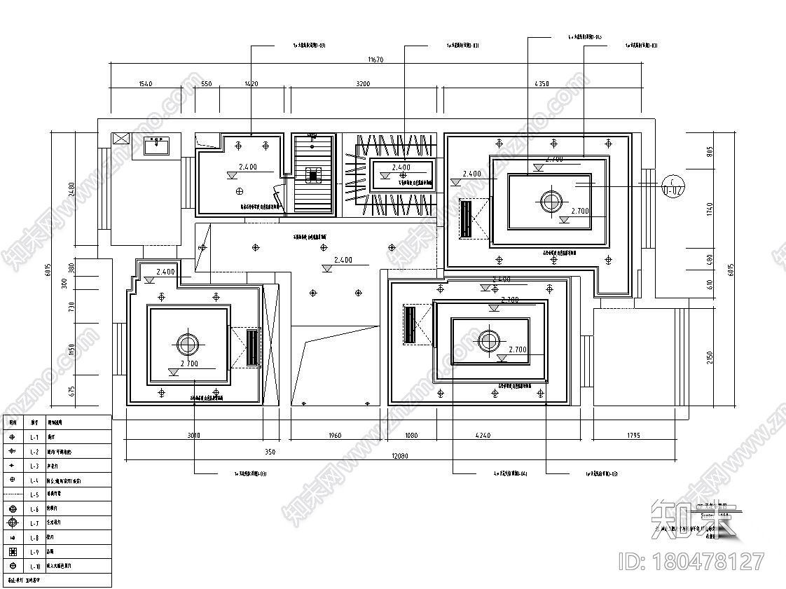 欧式风格三层一居室住宅装修施工图设计cad施工图下载【ID:180478127】