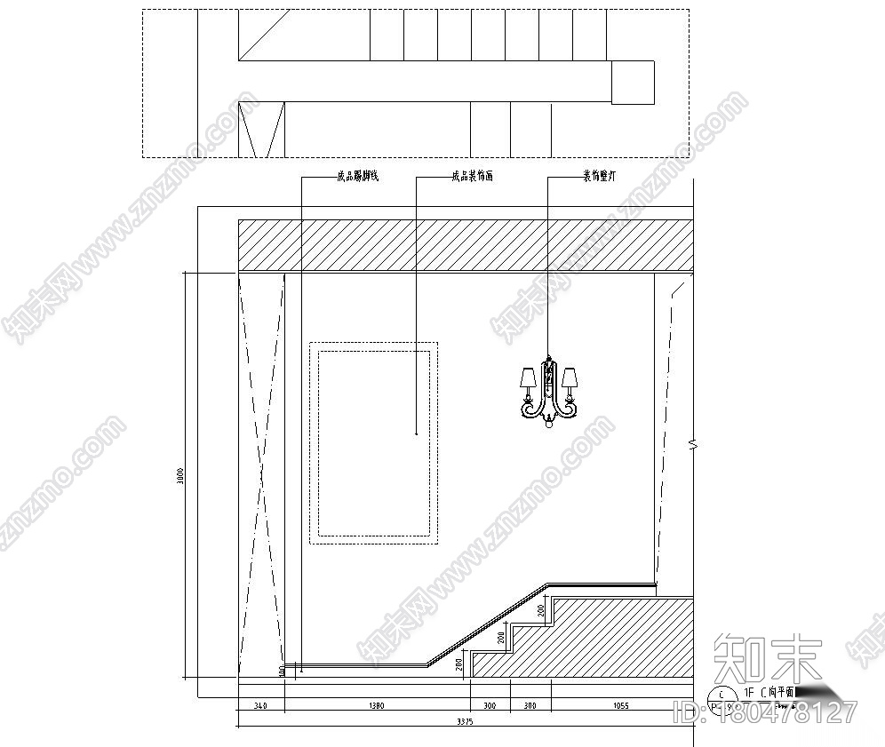 欧式风格三层一居室住宅装修施工图设计cad施工图下载【ID:180478127】