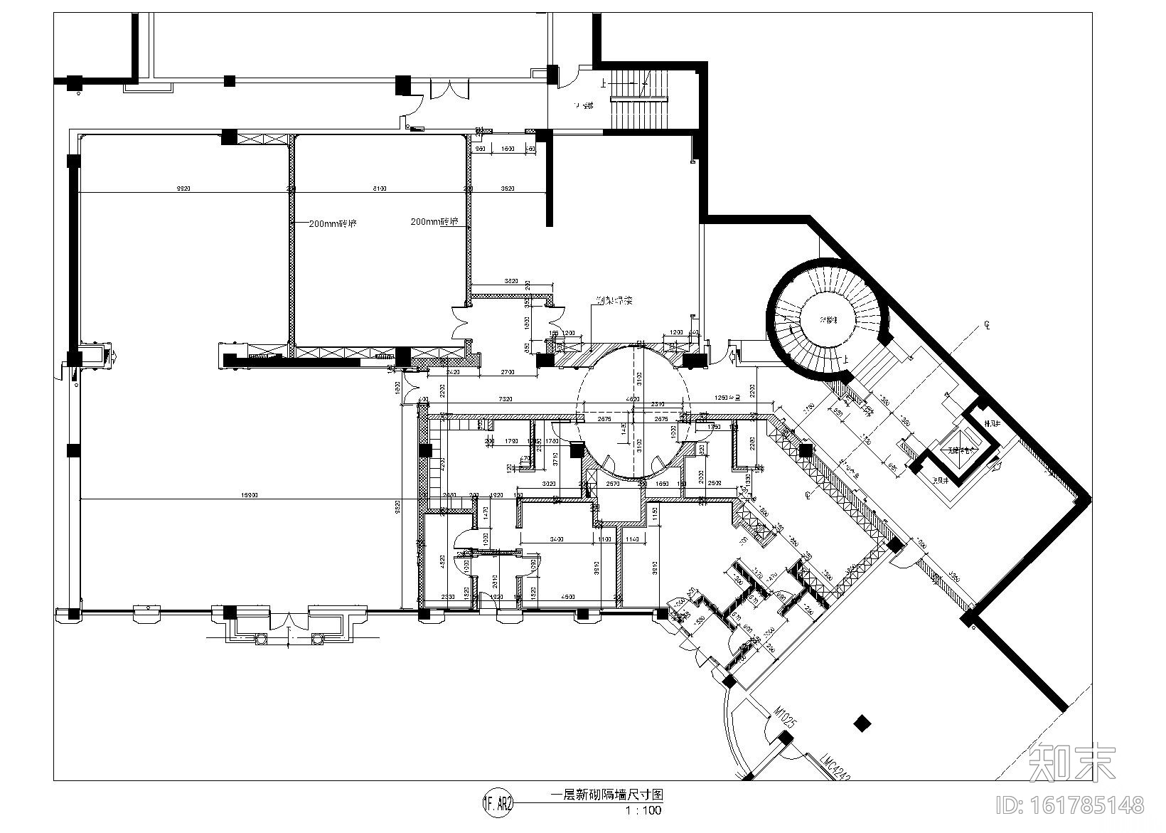 新疆乌鲁木齐丁香花园会所施工图+效果图施工图下载【ID:161785148】