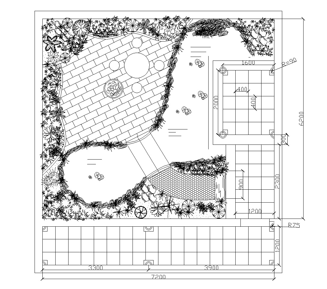 5套私家别墅庭院景观cad平面图（内含：同一地形多种方...施工图下载【ID:160687171】