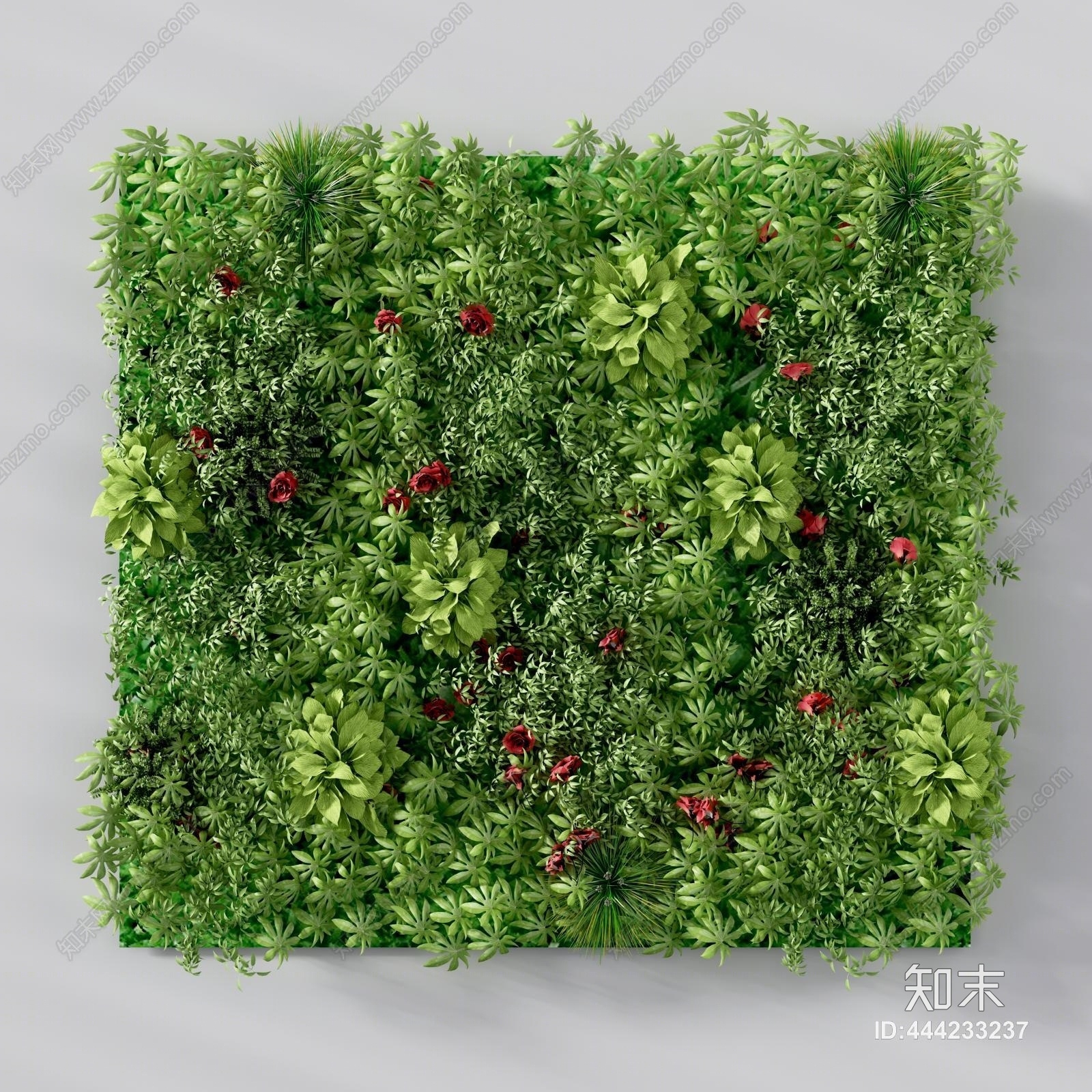 现代绿植墙3D模型下载【ID:444233237】
