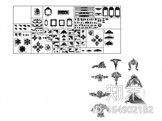 欧式角花CAD图块下载施工图下载【ID:164902182】