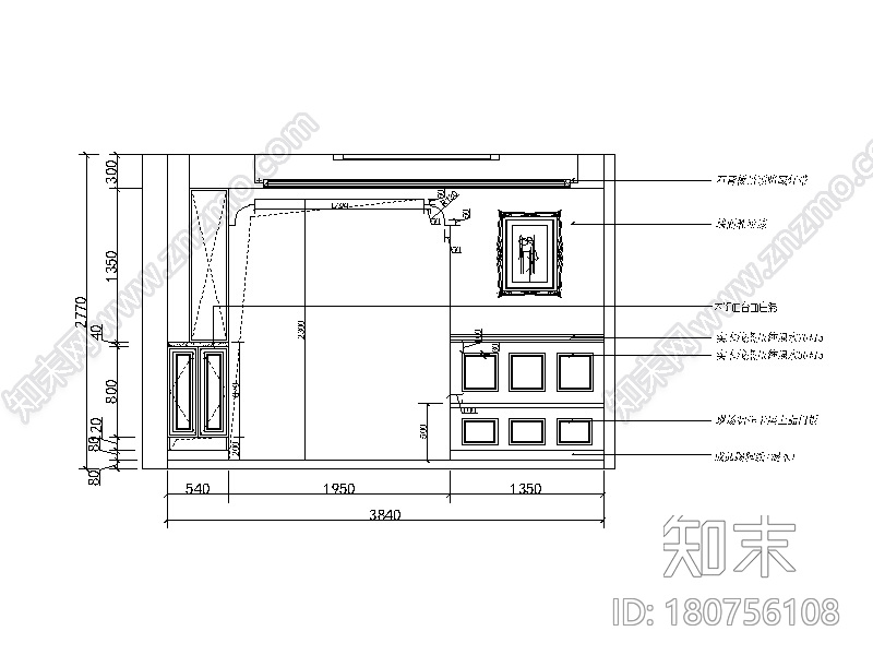 欧式田园风格样板房CAD施工图(含效果图)cad施工图下载【ID:180756108】