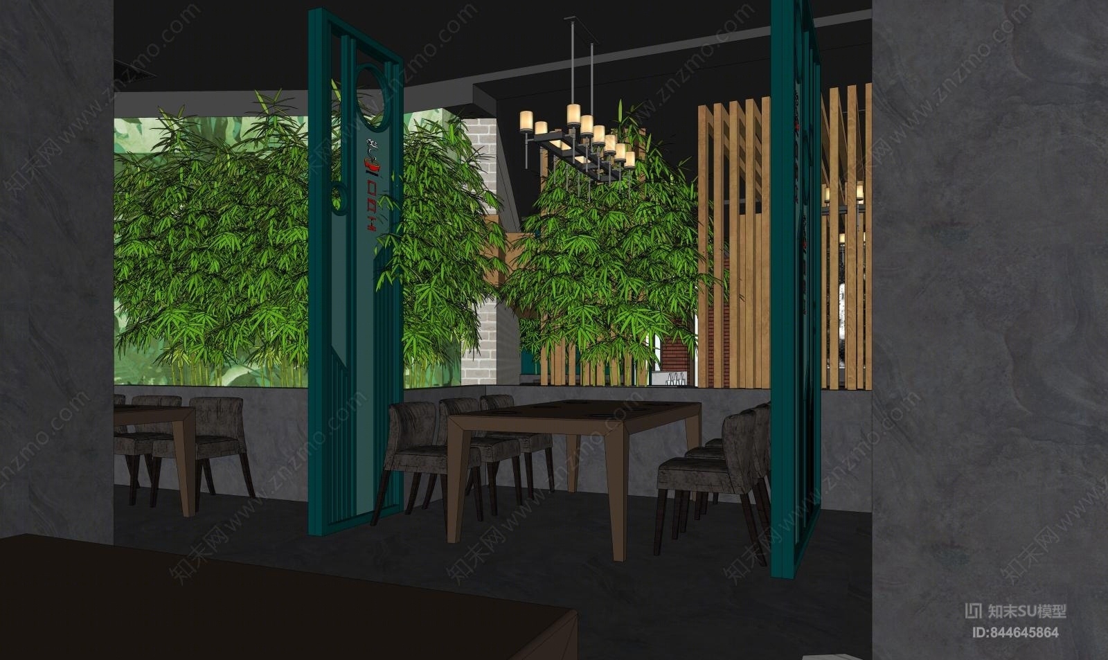 现代风格火锅店SU模型下载【ID:844645864】
