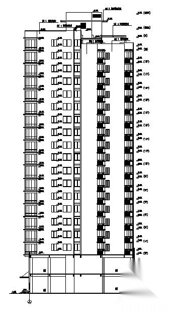 某十九层塔式公寓建筑施工图cad施工图下载【ID:149571134】