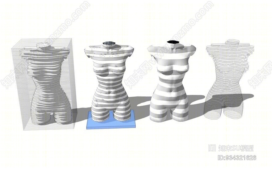 人体模特摆件SU模型下载【ID:934321626】
