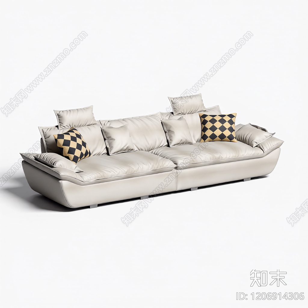白色模块化沙发3D模型下载【ID:1206914306】