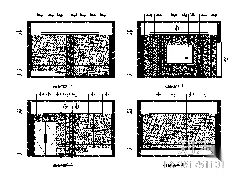 新中式风格茶楼会所设计CAD施工图（含效果图）施工图下载【ID:161751101】