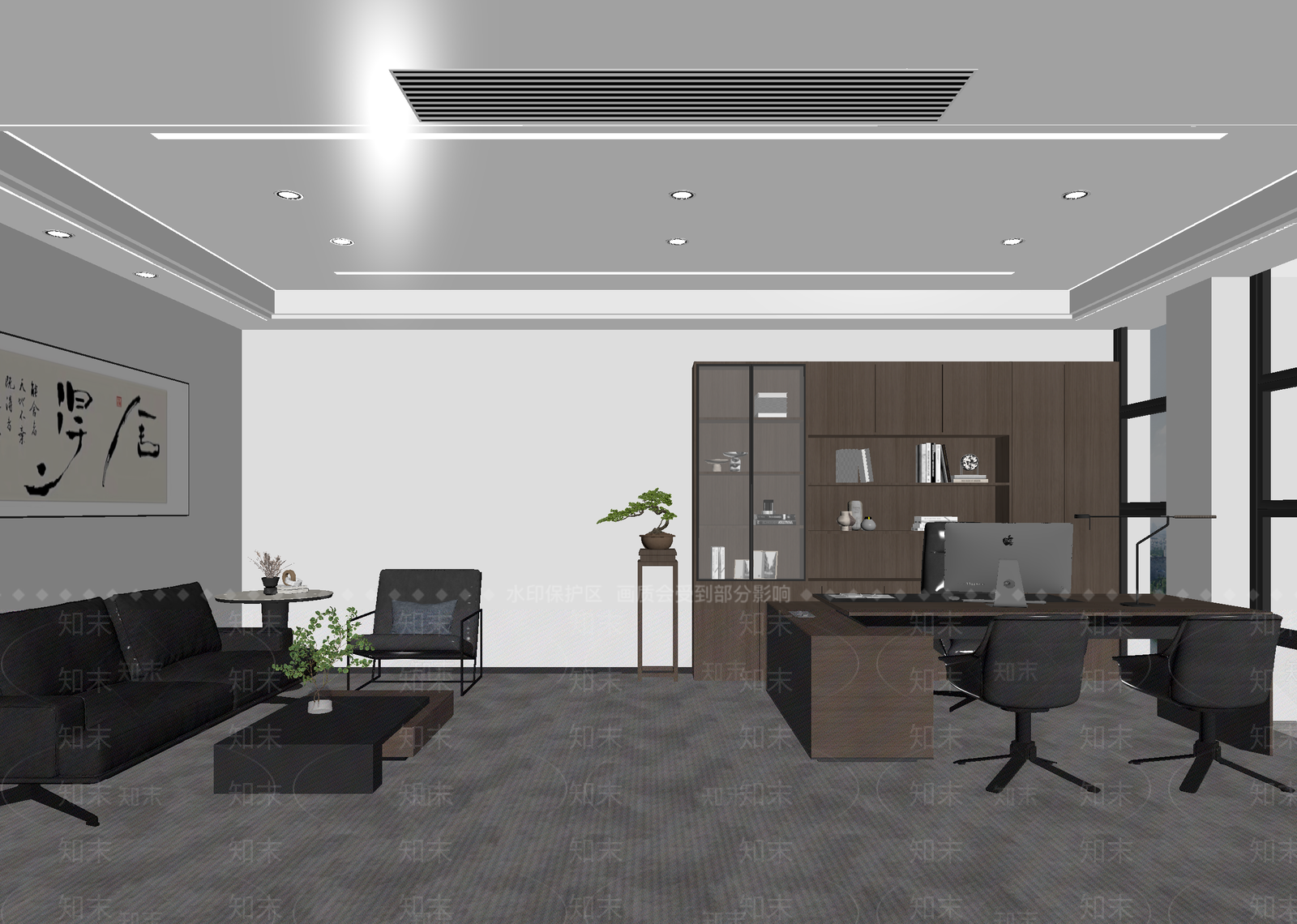 现代经理办公室3D模型下载【ID:1215178203】