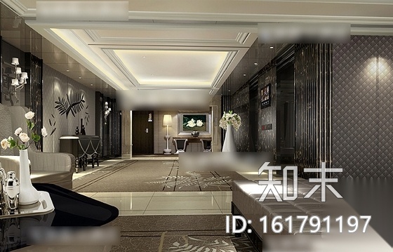 [成都]奢华假日酒店电梯厅装修施工图（含效果）cad施工图下载【ID:161791197】