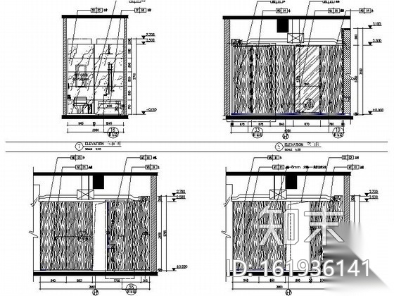 [山东]国际典雅超五星级酒店标准大床间设计施工图（含效...cad施工图下载【ID:161936141】