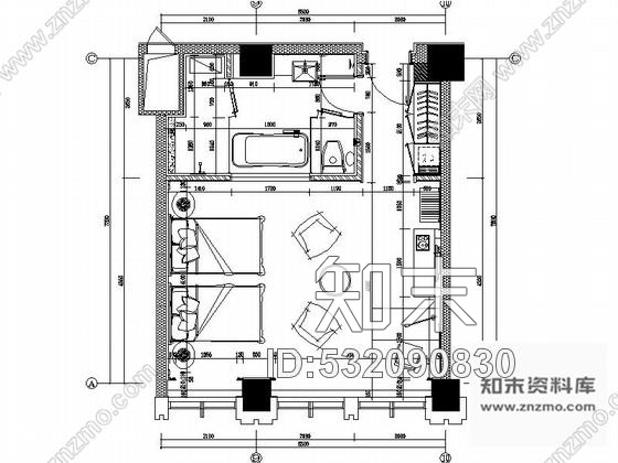 施工图辽宁百强企业办公楼双人房装修施工图cad施工图下载【ID:532090830】