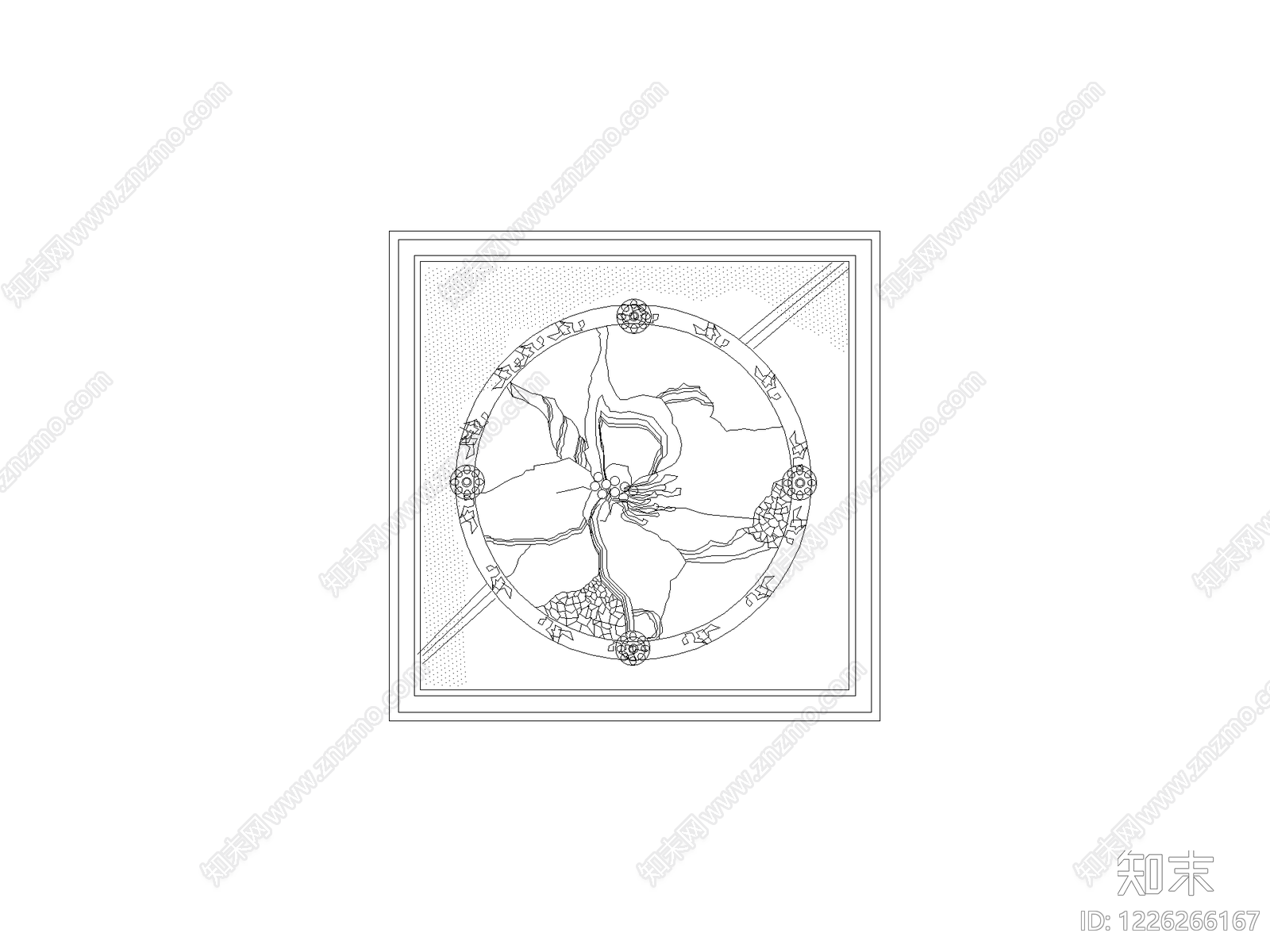 陈设类立面挂画cad施工图下载【ID:1226266167】