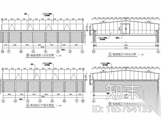 屋顶加层玻璃采光房钢结构施工图cad施工图下载【ID:165764139】