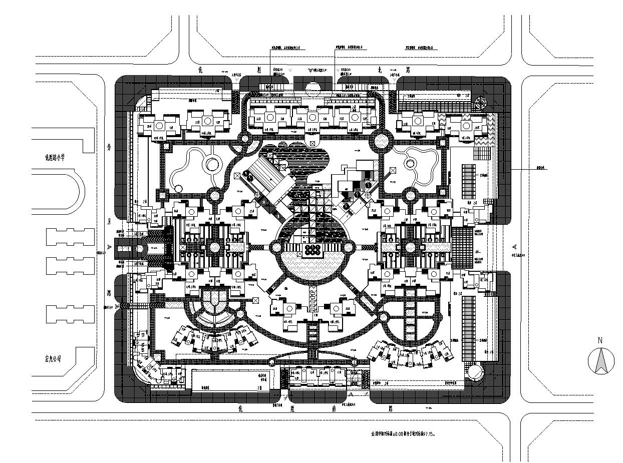 [河南]郑州天城小区建筑方案施工图设计cad施工图下载【ID:167379124】