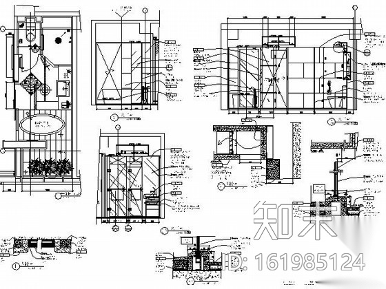 [成都]高档商务酒店标准客房T5施工图cad施工图下载【ID:161985124】