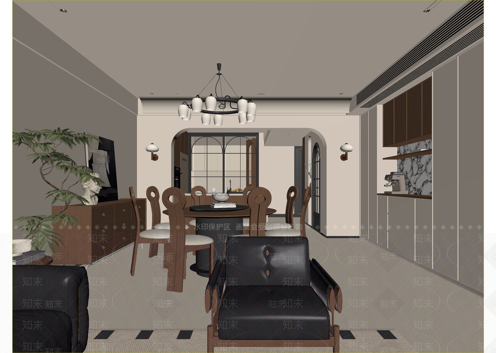 复古客餐厅3D模型下载【ID:1215156832】