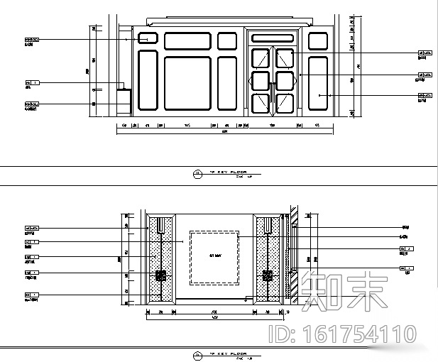 [南通]中式豪华酒店餐饮空间设计施工图(含效果图)cad施工图下载【ID:161754110】