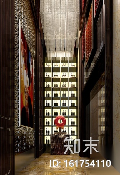 [南通]中式豪华酒店餐饮空间设计施工图(含效果图)cad施工图下载【ID:161754110】