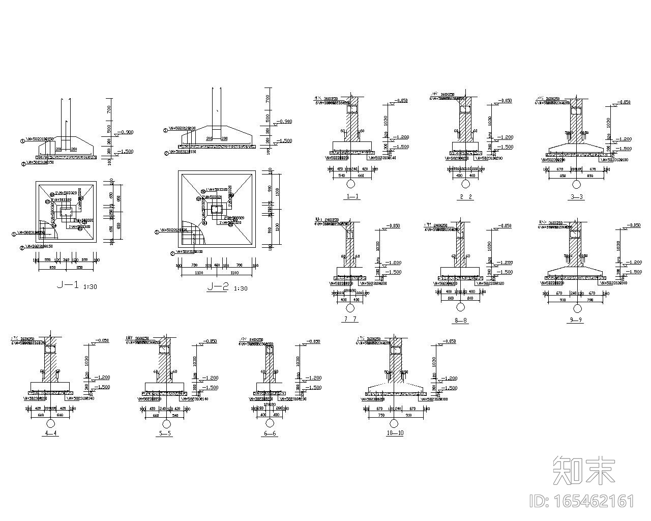 6层住宅楼全套砖混结构施工图（CAD）施工图下载【ID:165462161】