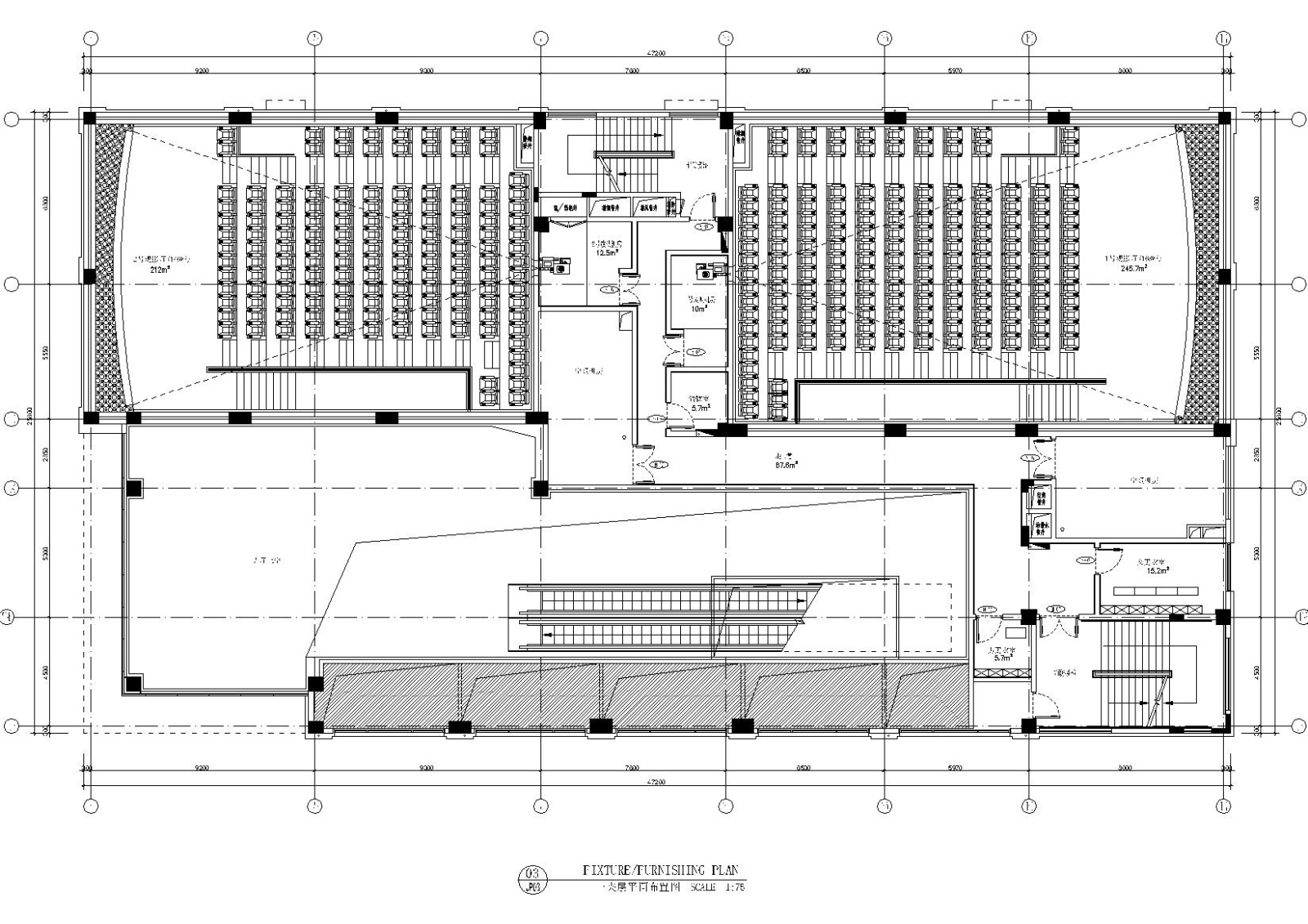 [广州]香港OFT-珠海英皇UA影城装修施工图+机电图+实景...cad施工图下载【ID:160712166】